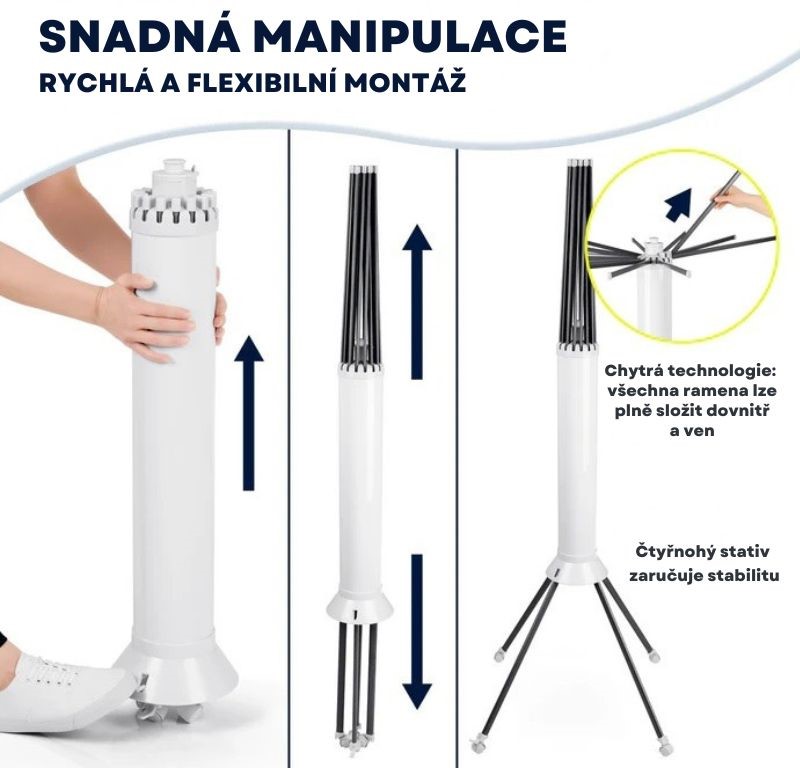 Easymaxx Vějířový sušák na prádlo s 16 rameny Octopus 19146 (2)